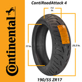 CONTI ROAD ATTACK 4 190/55ZR17 M/M/C (75W) TL CRA4 REAR TIRE